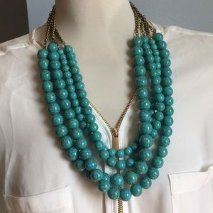 Chunky Turquoise Bead Statement Necklace